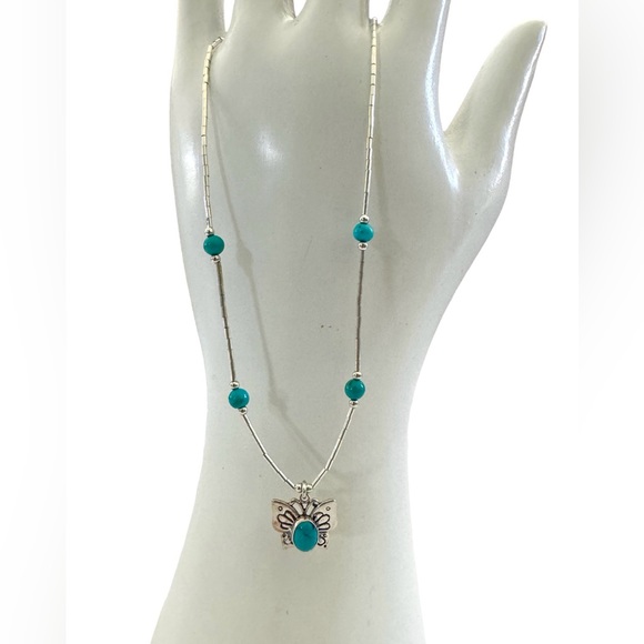 Turquoise butterfly necklace 🩵🦋 - Picture 1 of 6